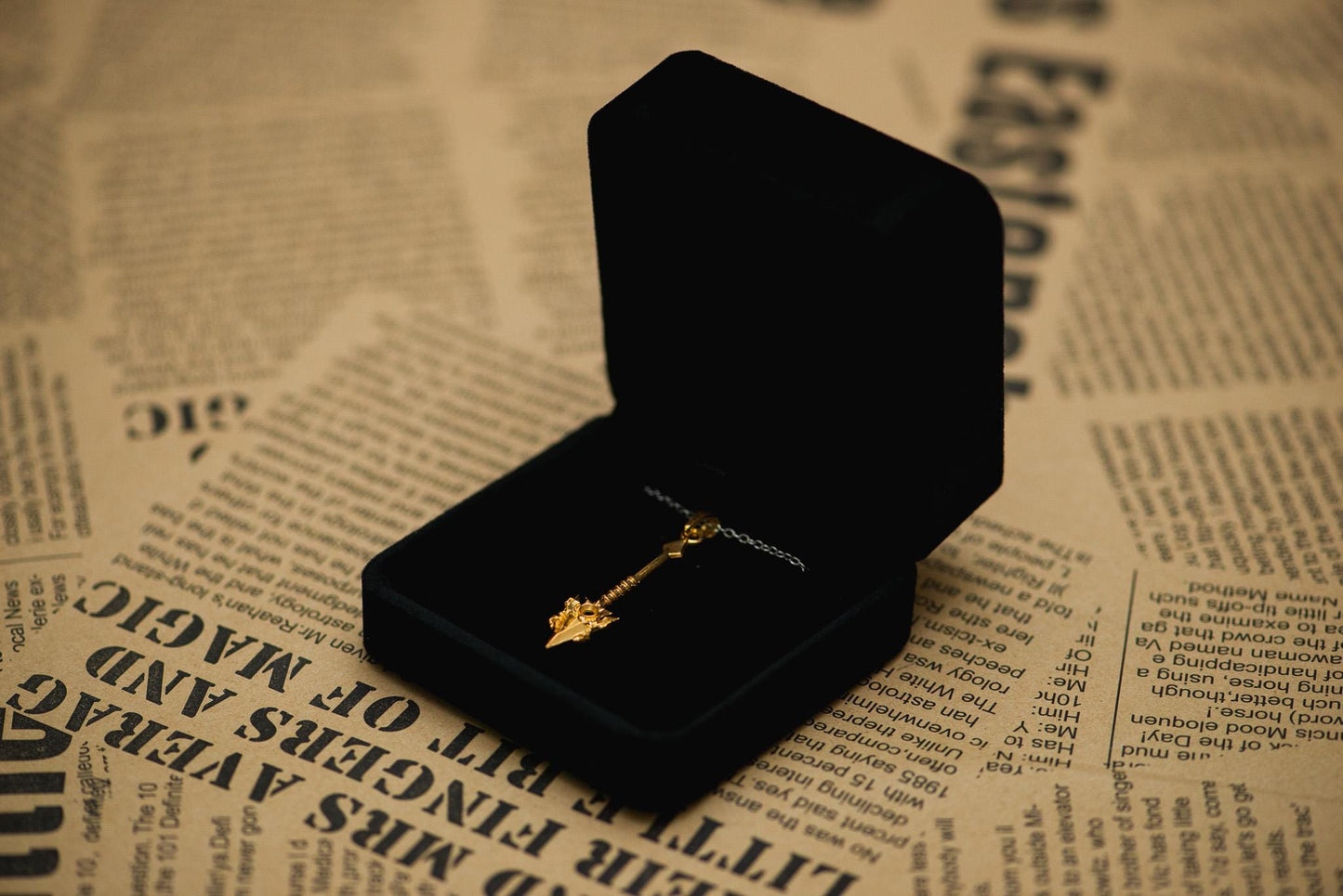 Gold-Plated Flame Spear Pendant S925 Silver Necklace – Elegant Fantasy Jewelry for Men, Gothic Sword Pendant, Unique Gift Idea