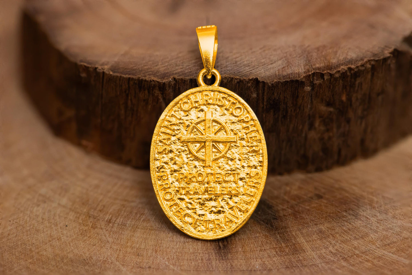 Oxidized St. Christopher Medal Necklace S925 Sterling Silver, Handmade Saint Amulet Jewelry for Travelers Protection