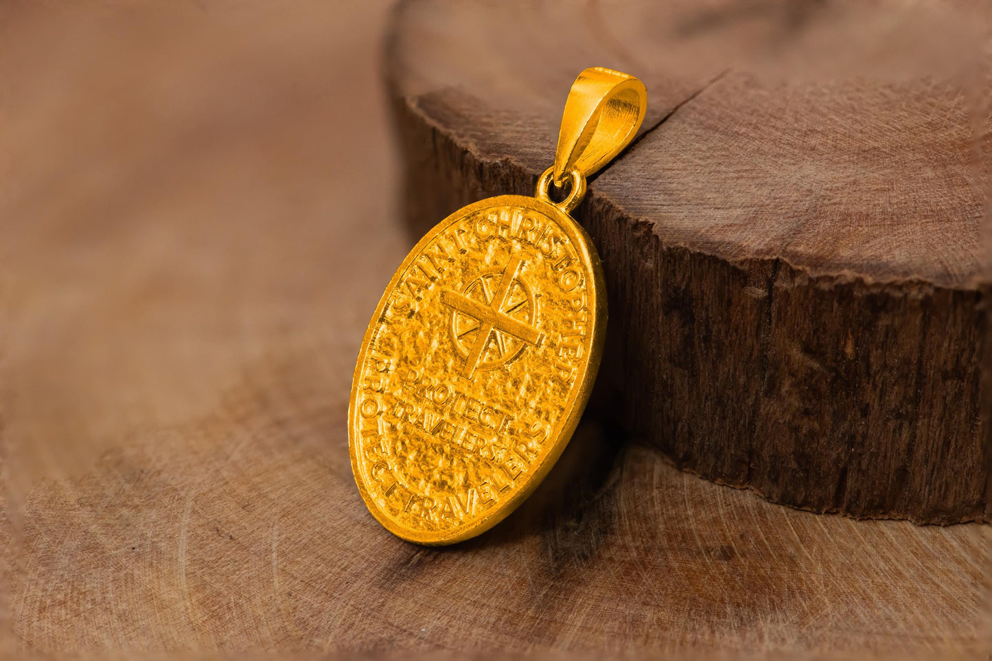 Gold Plated St. Christopher Medal Pendant S925 Sterling Silver Necklace, Religious Jewelry Gift for Traveler and Faith Lovers