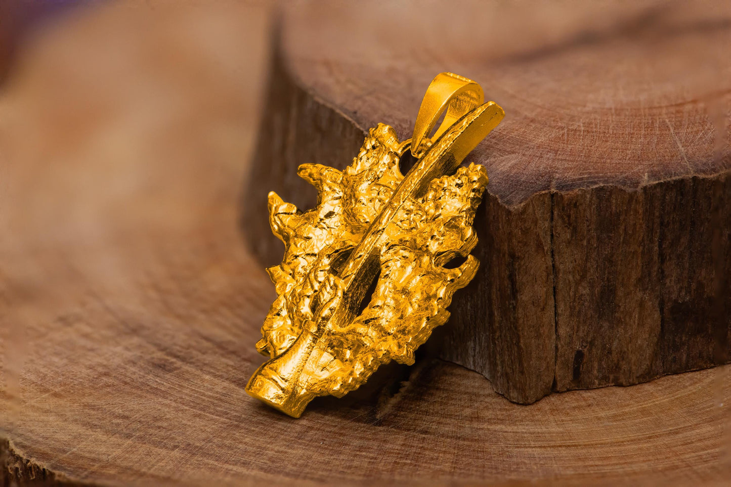 Gold Winged Sword Insignia Pendant S925 Sterling Gold Plated Handmade Jewelry, Medieval Fantasy Necklace for Gamer